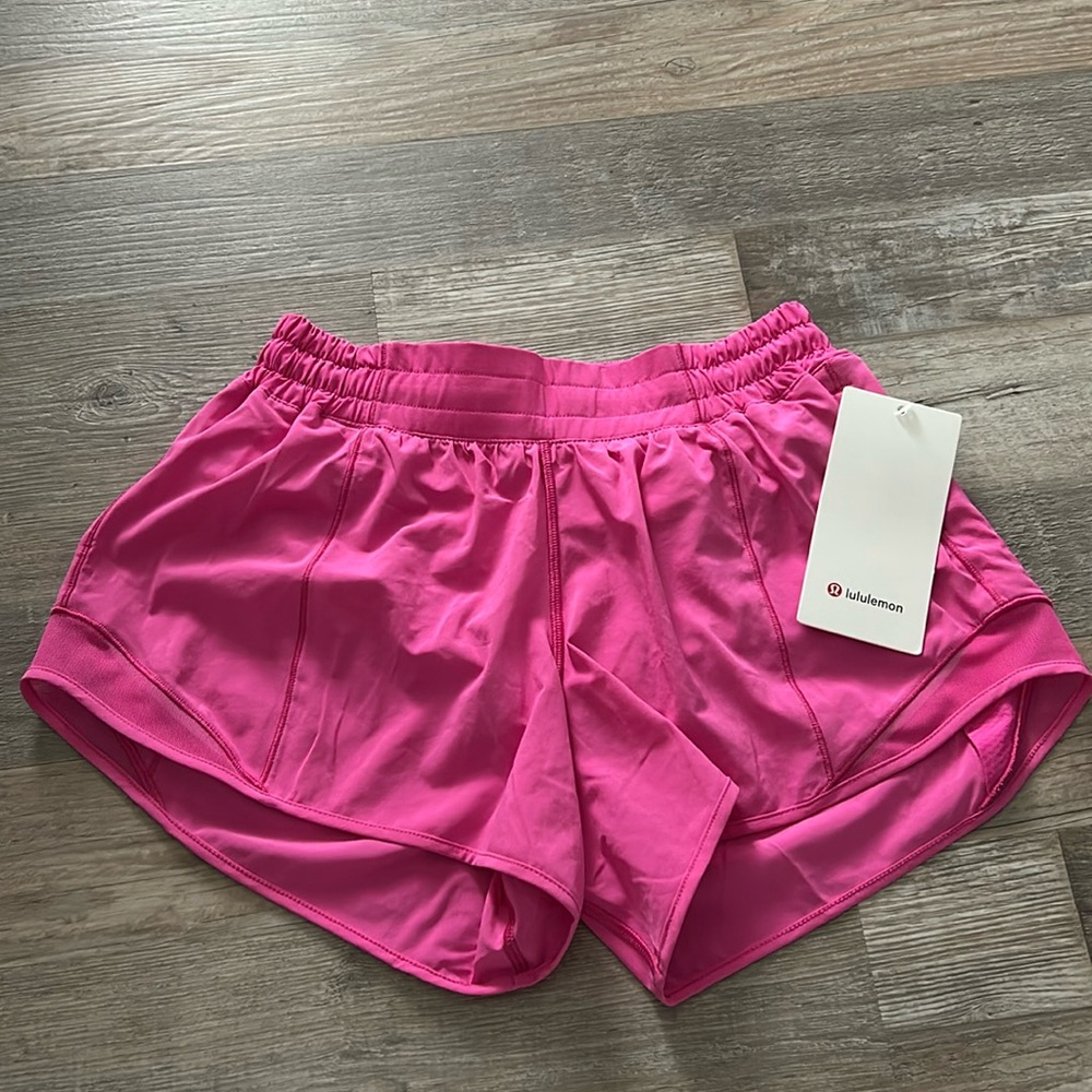 NWT Lululemon Sonic Pink Hotty Hot shorts